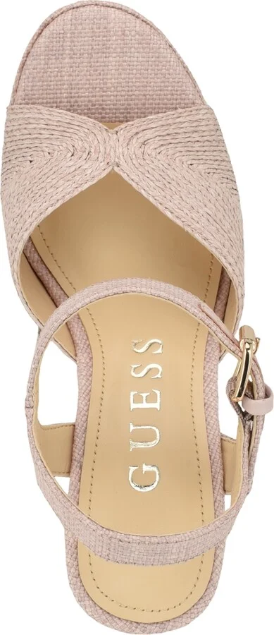 Guess Women's Saylin Woven Block Heel Platform Sandals - Image 4