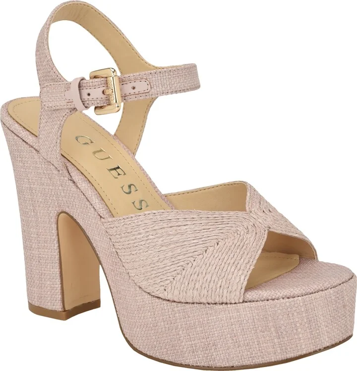 Guess Women's Saylin Woven Block Heel Platform Sandals