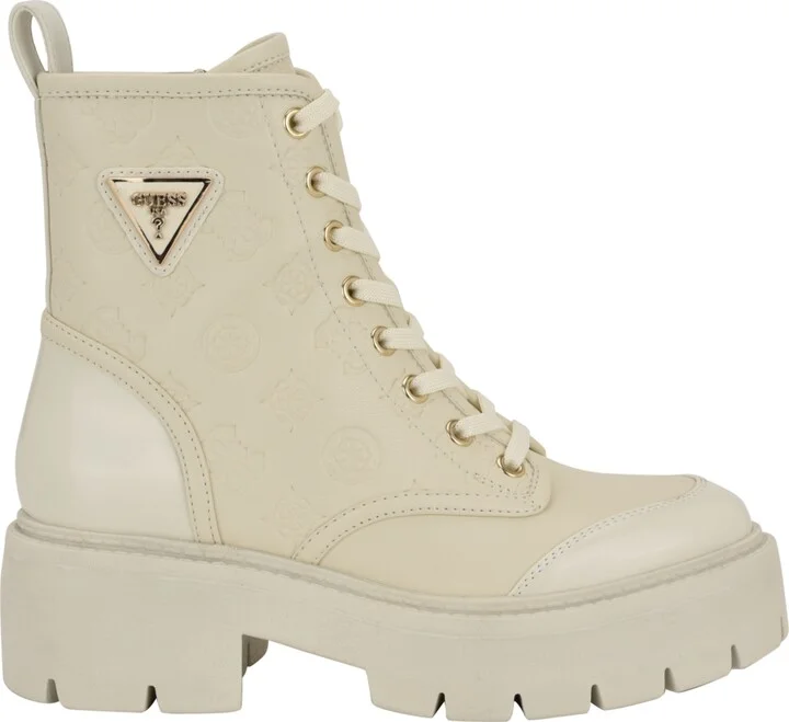 Guess Women's Shun Triple Triangle Lace-Up Lug Sole Combat Boots - Image 2