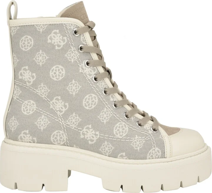 Guess Women's Shutter Lace-Up Logo Pattern Combat Boots - Image 2