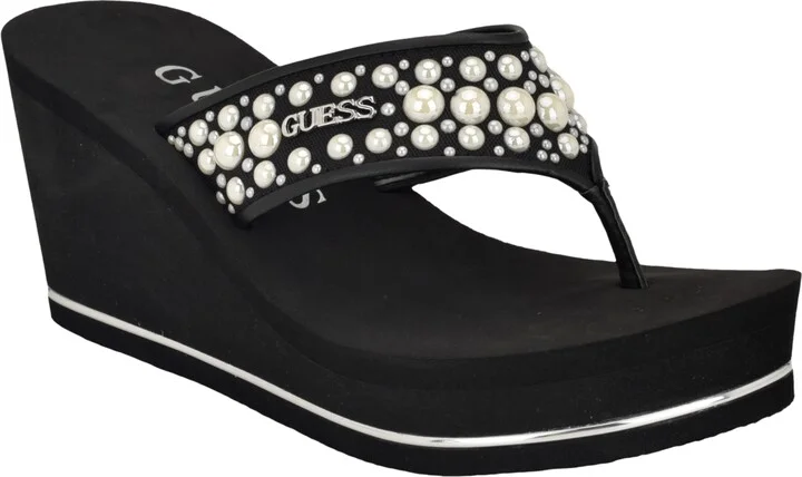 Guess Women's Silus Embellished Platform Wedge Sandals - Image 10