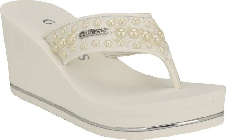 Guess Women's Silus Embellished Platform Wedge Sandals