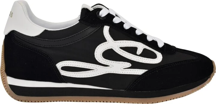 Guess Women's Skroll Logo-Appliqued Low Profile Jogger Sneakers - Black/White - Image 2