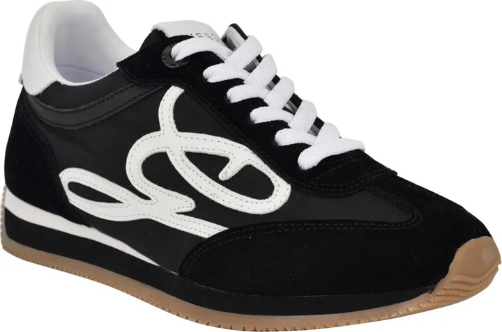 Guess Women's Skroll Logo-Appliqued Low Profile Jogger Sneakers - Black/White
