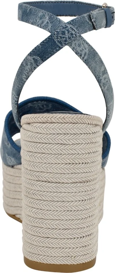 Guess Women's Tanveey Quattro G Cut-Out Platform Espadrille Wedge Sandals - Image 3
