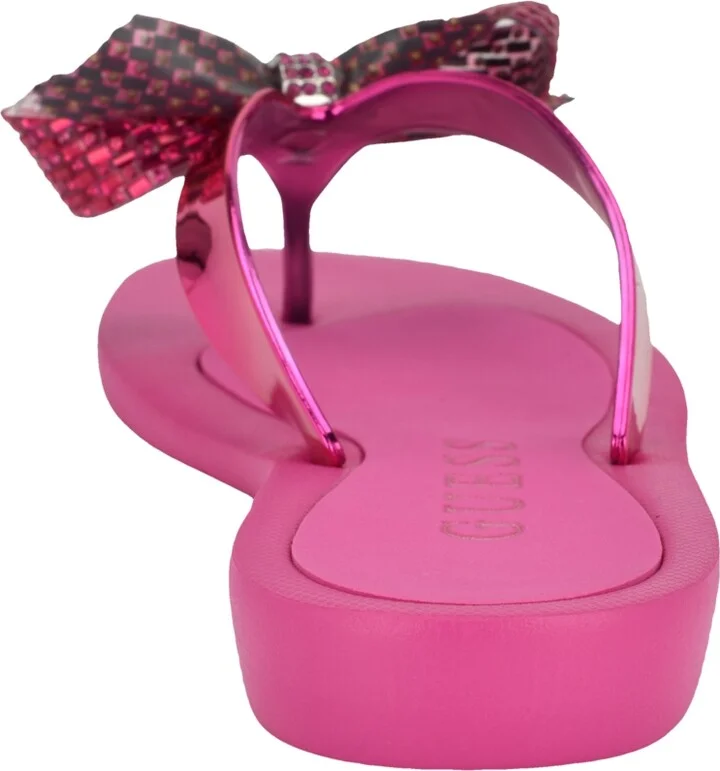 Guess Women's Tata Eva Sparkle Bow Flip Flop Sandals - Image 3