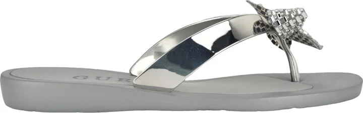 Guess Women's Tata Eva Sparkle Bow Flip Flop Sandals - Image 6