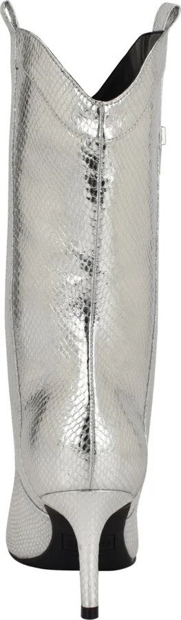 Guess Women's Wurlie Western Stiletto Heeled Slip-On Booties - Black/White Snake - Image 7