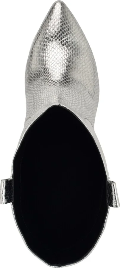 Guess Women's Wurlie Western Stiletto Heeled Slip-On Booties - Black/White Snake - Image 8
