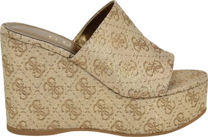 Guess Women's Yenise Single Band Slide Platform Wedge Sandals - Image 3