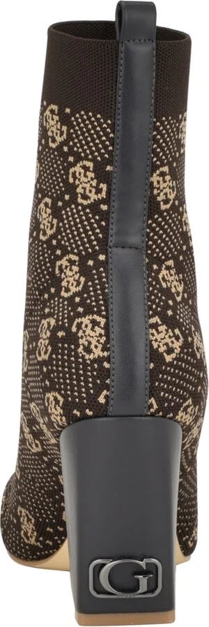 Guess Women's Yonel Block Heel Stretch Knit Logo Dress Booties - Image 3