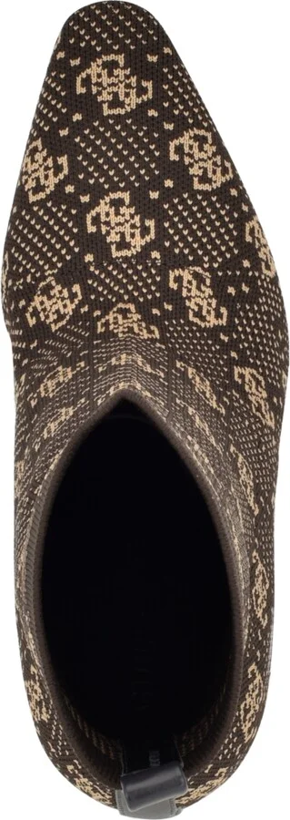 Guess Women's Yonel Block Heel Stretch Knit Logo Dress Booties - Image 4