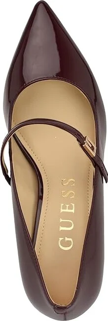 GUESS Zands High Women's Heels Dark Red Patent : 6.5 M, Leather - Image 2