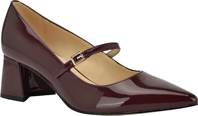 GUESS Zands High Women's Heels Dark Red Patent : 6.5 M, Leather - Image 5