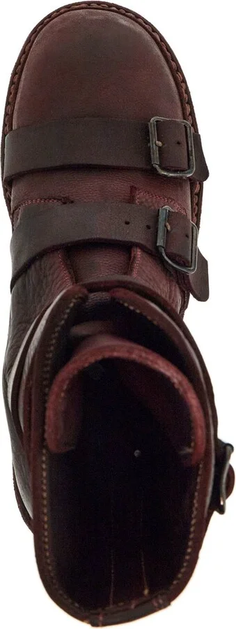 GUIDI dark red horse leather boots with adjustable straps - Image 3