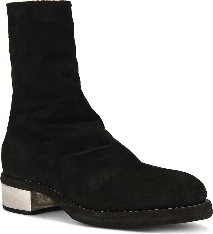 Guidi Metal Heel Back Zip Boot in Black - Image 2