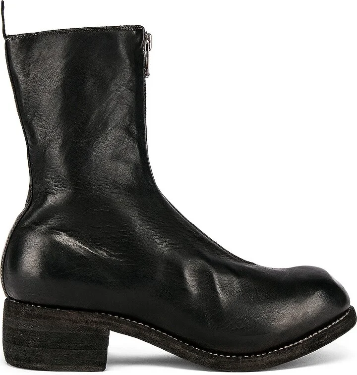 Guidi PL2 Full Grain Horse Front Zip Boot in Black