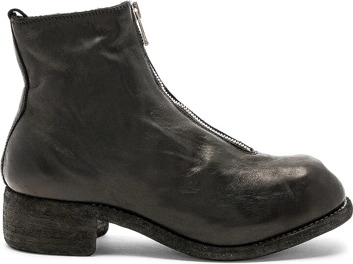 Guidi Soft Horse Full Grain Front Zip Boots in Black
