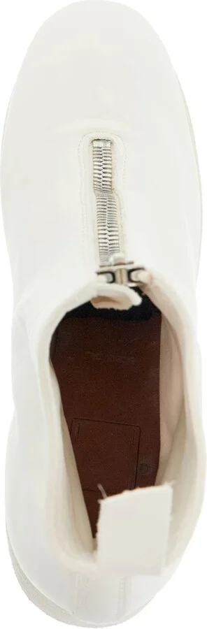GUIDI unisex white horse and calf leather boots with elegant side zip - Image 3