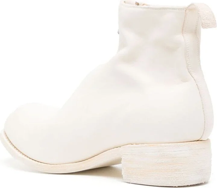 Guidi White Horse Leather Ankle Boots - Image 2
