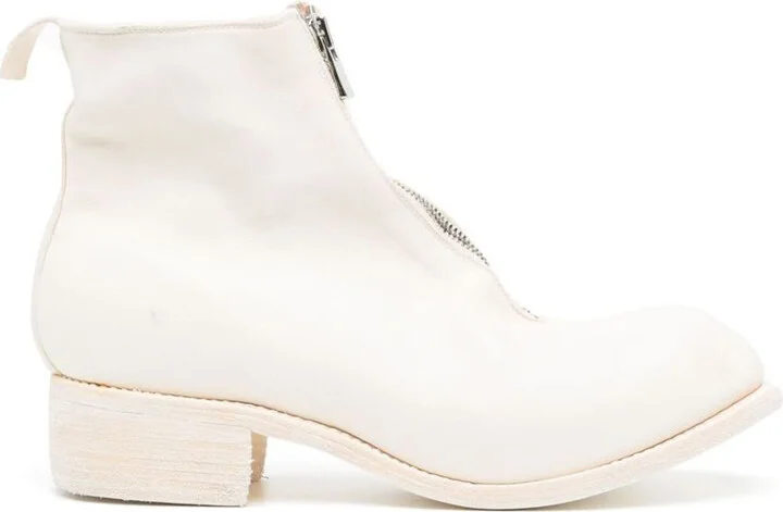 Guidi White Horse Leather Ankle Boots