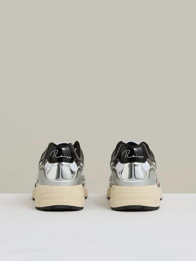 Gunmetal/black Overlay Logo Running Trainers - Image 3
