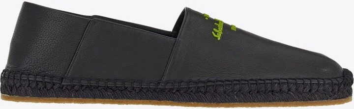 Gus Logo Leather Espadrilles