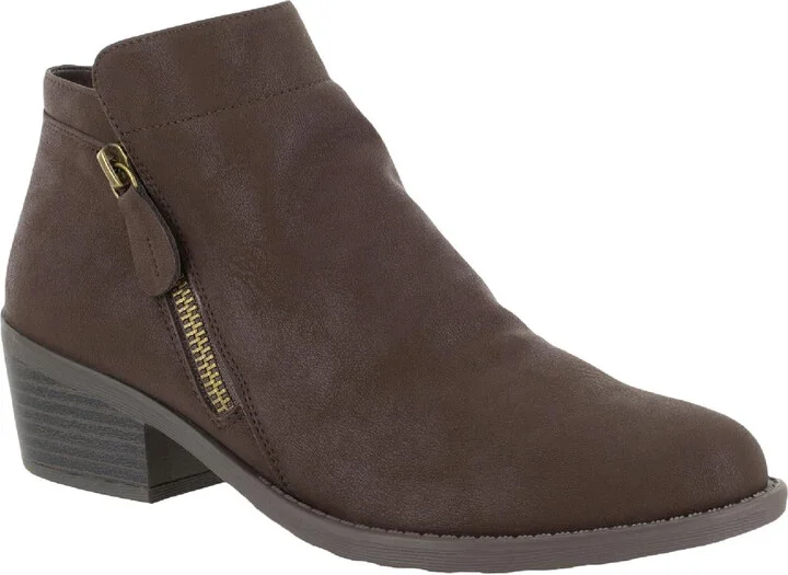 Gusto Womens 2 Side Zippers Stacked Block Heel Chelsea Boots