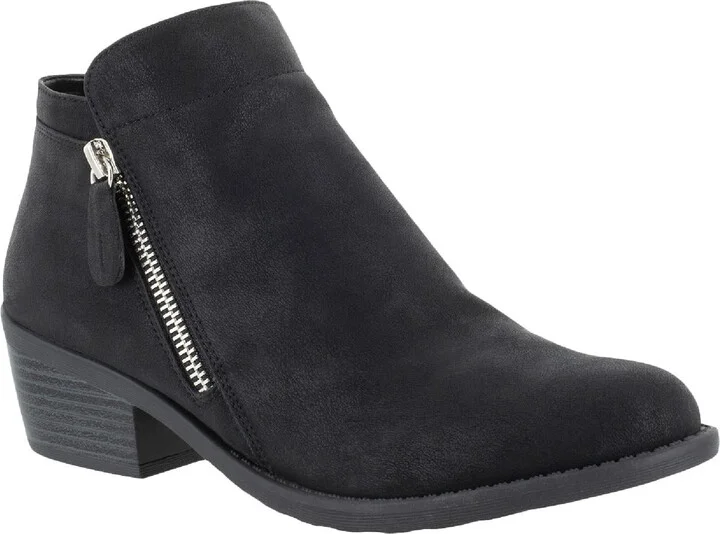 Gusto Womens Faux Suede Block Heel Ankle Boots