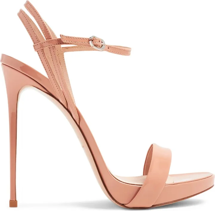 Gwen 120mm patent-finish sandals
