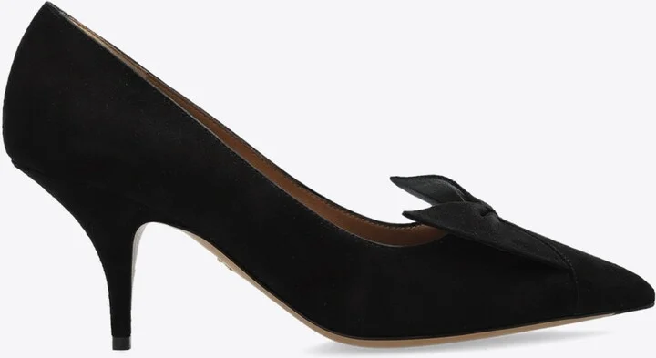 Gwen 70 Bow Court Suede Pumps