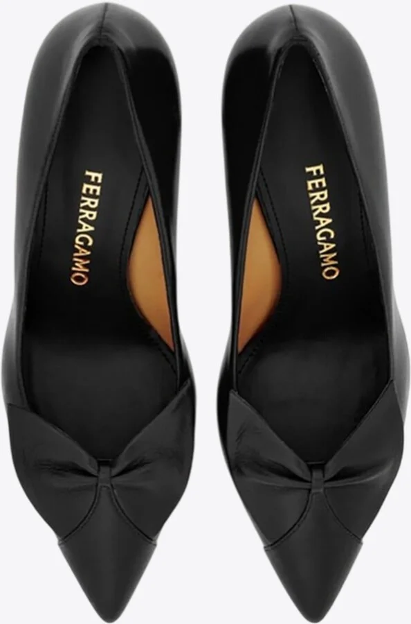 Gwen 70 Soft Bow Nappa Leather Pumps - Image 3
