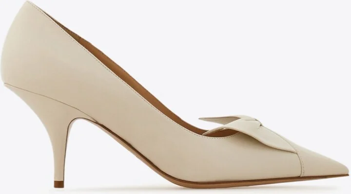 Gwen 70 Soft Bow Nappa Leather Pumps