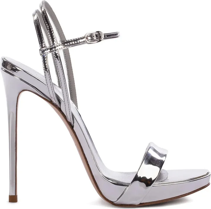 Gwen metallic ankle-strap sandals