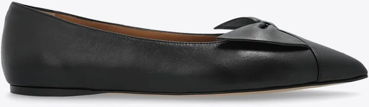 Gwen Pointed-Toe Leather Flats