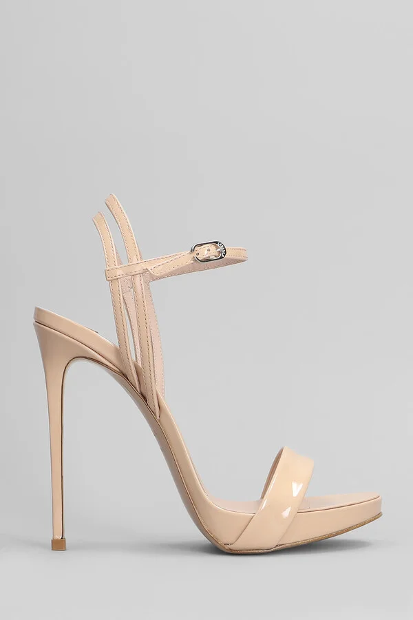 Gwen Sandals In Powder Patent Leather