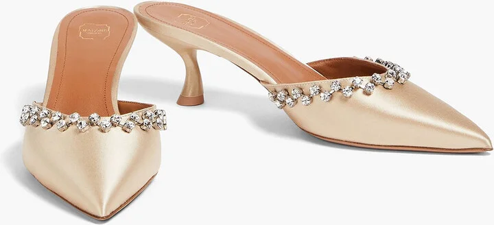 Gwyn 45 crystal-embellished satin mules - Image 2
