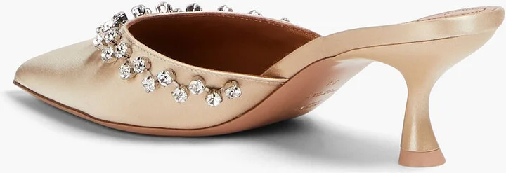 Gwyn 45 crystal-embellished satin mules - Image 3