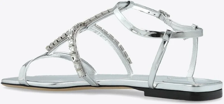Gwyn Metallic Leather Flat Sandals - Image 2