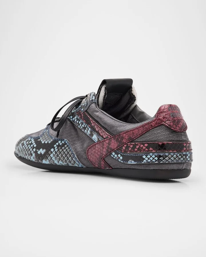 Gymnasium Technical Fabric and Python Low-Top Sneakers - Image 2