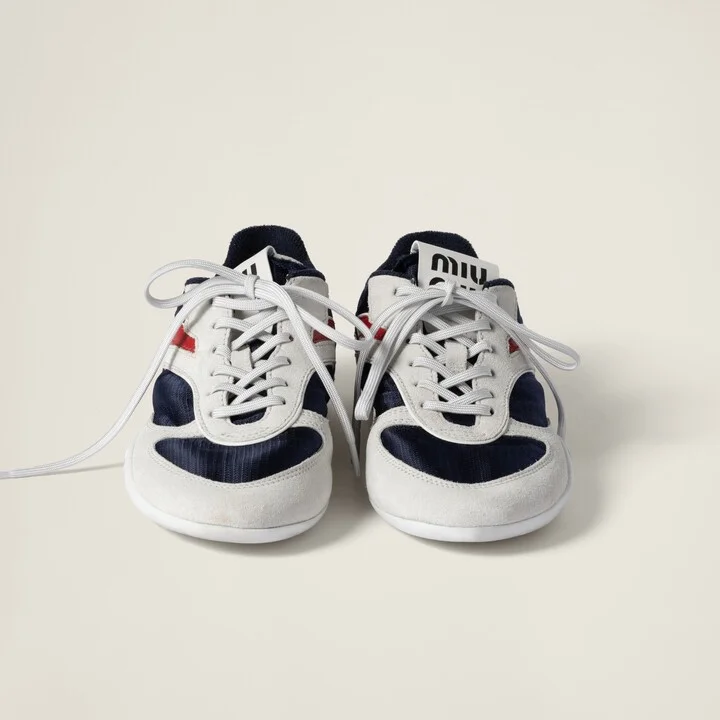Gymnasium technical fabric and suede sneakers - Image 4