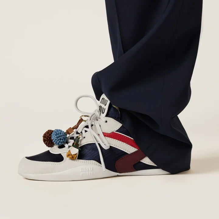 Gymnasium technical fabric and suede sneakers - Image 5