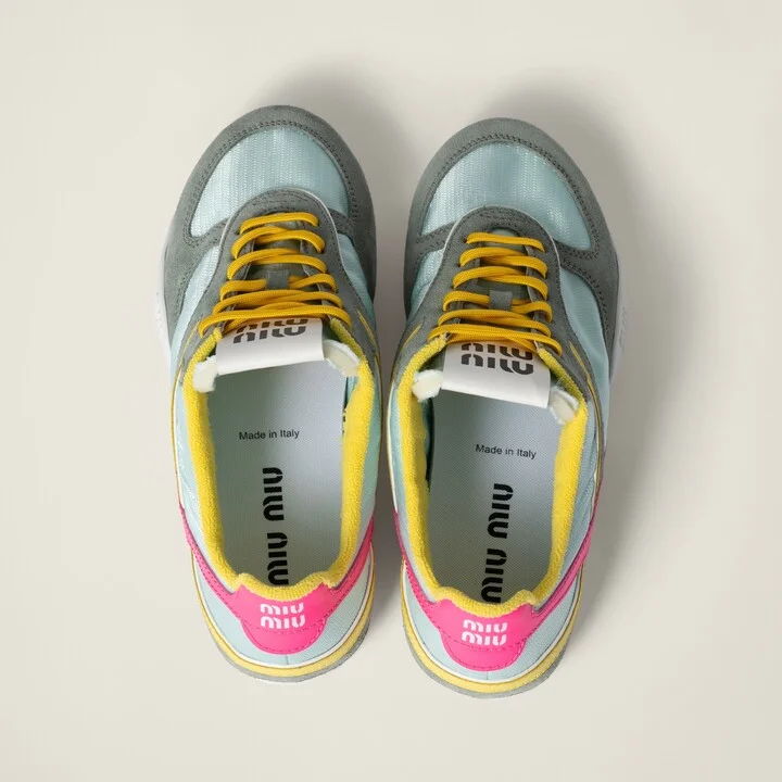 Gymnasium technical fabric and suede sneakers - Image 3