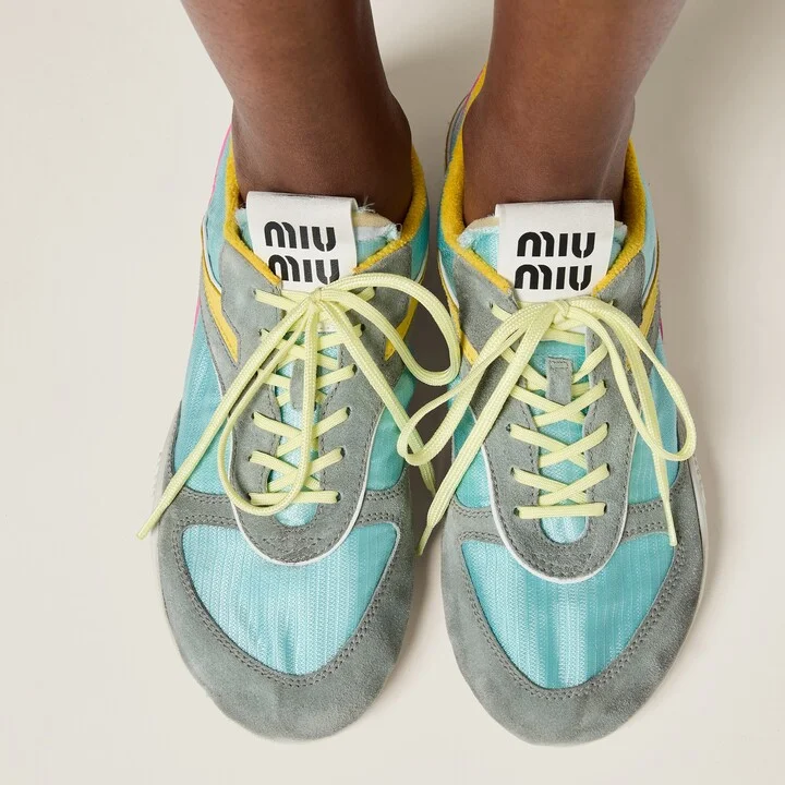 Gymnasium technical fabric and suede sneakers - Image 5