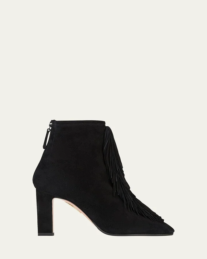 Gytane Fringe Suede Ankle Booties