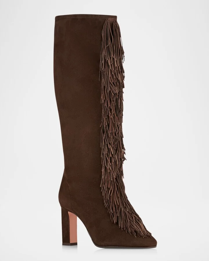 Gytane Fringe Suede Tall Boots - Image 6