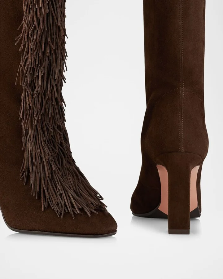 Gytane Fringe Suede Tall Boots - Image 7