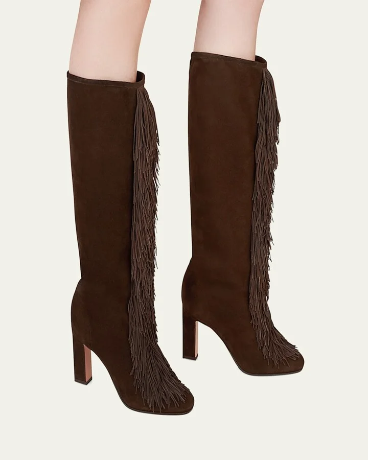 Gytane Fringe Suede Tall Boots - Image 3