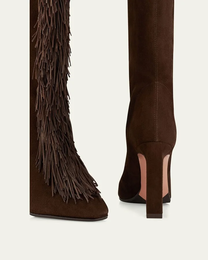 Gytane Fringe Suede Tall Boots - Image 4