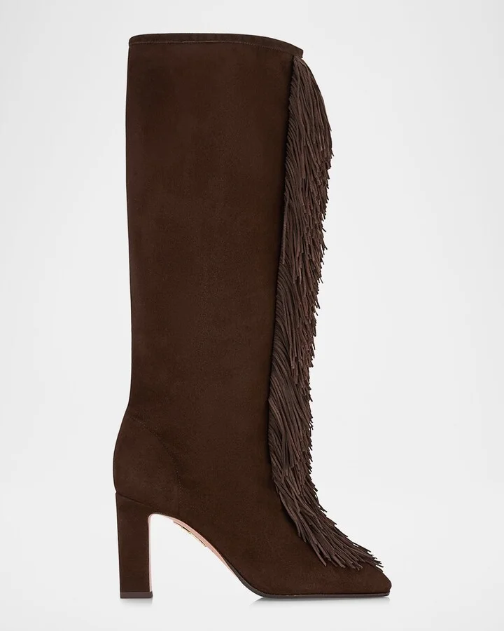 Gytane Fringe Suede Tall Boots